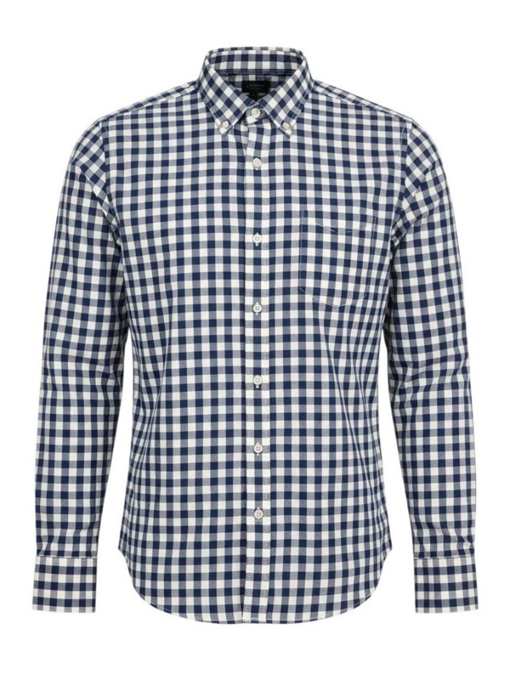 J.Crew Flex Washed Gingham Check Slim Fit Long Sleeve Shirt Mens Large Blue